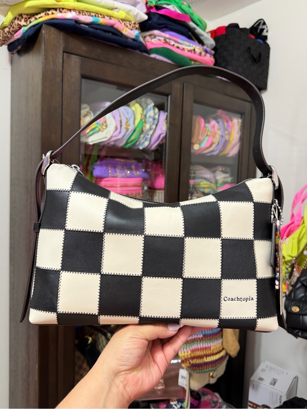 🦋Coach Alter/Ego Shoulder Bag in Checkerboard Upcrafted Leather
FULL SIZE - Picture 3 of 5